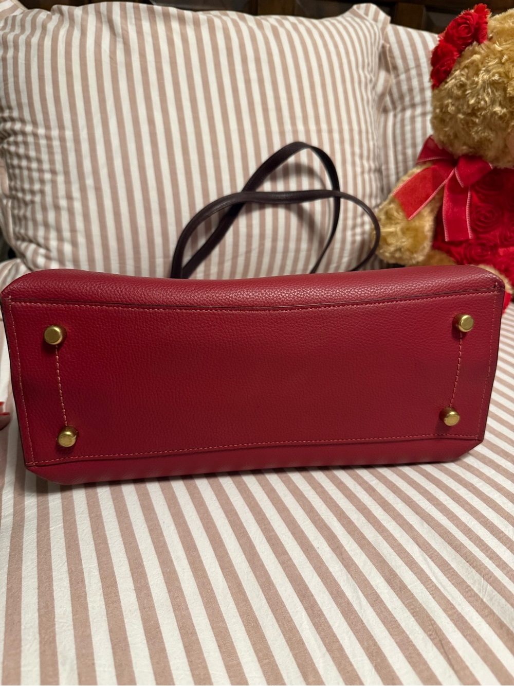 Coach Red Leather Tote - Picture 4 of 9